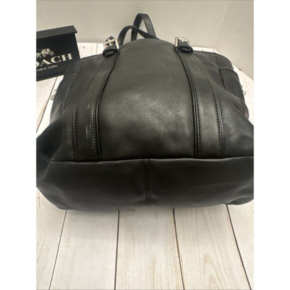 Vintage Coach Black Hampton Leather Tote Bag D05Q-8E92 12x10x4” VGUC* - Picture 6 of 9